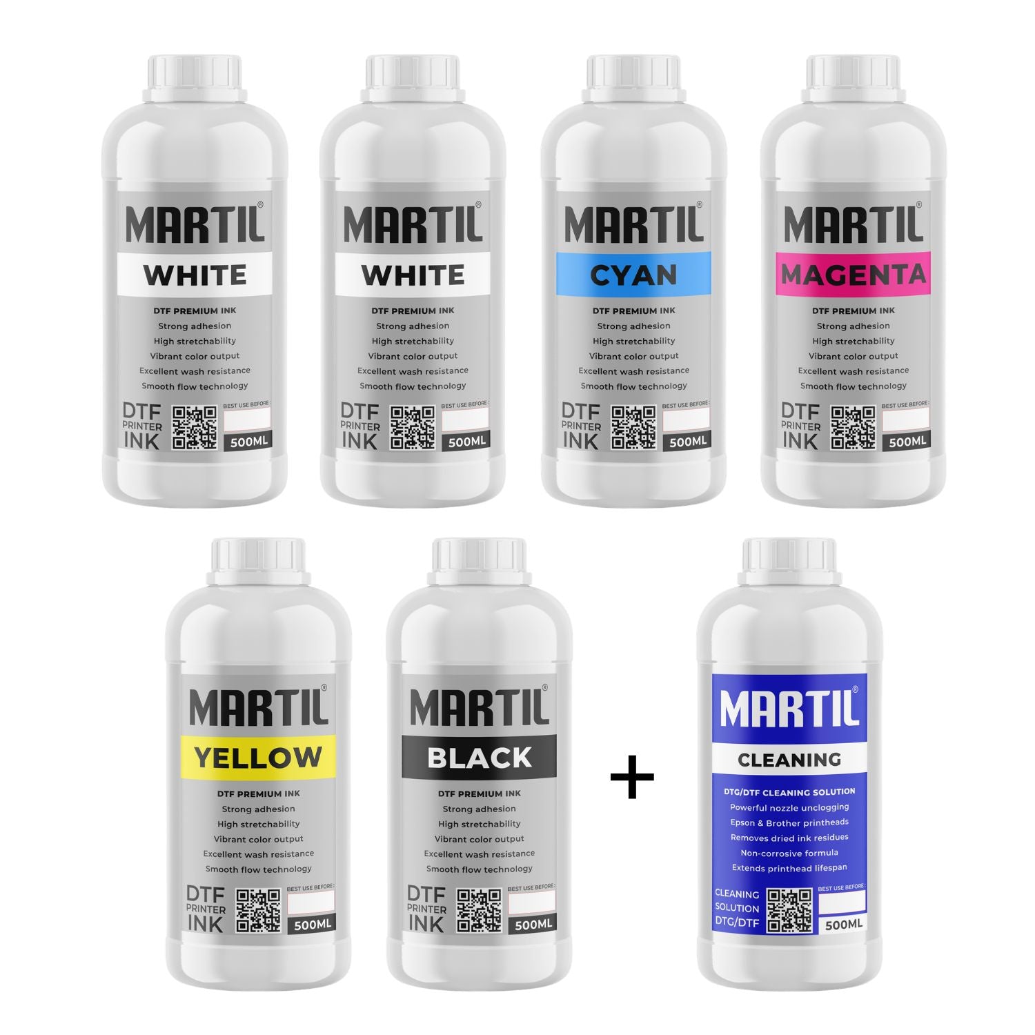 Pack 3L Encres DTF + Solution de Nettoyage